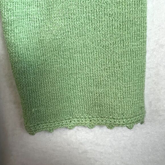 Sag Harbor 3/4 Sleeve Sweater Spring Green Fairy Cottage Crochet Belt Sz PS EUC - Picture 7 of 7